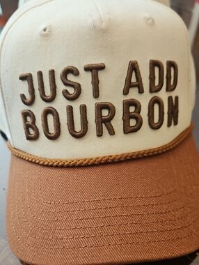 Just Add Bourbon Two-Tone Trucker Cap - Cream & Brown
